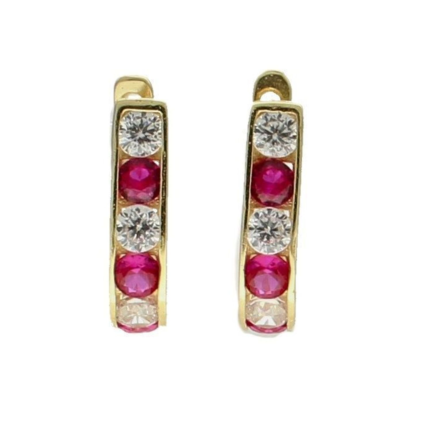 Złote kolczyki dla dziewczynki 333 cyrkonia KL 2B 333. Śliczne, złote kolczyki dla dziewczynki wykonane z wysokiej próby złota 333 o wadze około 0,93 g oraz długości około 1 cm. Minimalistyczne kolcz.jpg